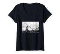 Mujer Billy Bragg La Vida es una era de disturbios Foto de David Corio Camiseta Cuello V