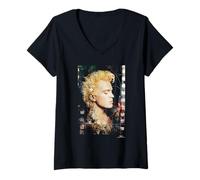 Mujer Billy Idol Rebel Yell Singer Artista distópico Camiseta Cuello V