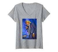 Mujer Billy Ocean Caribbean Queen Cantante Pop en Vivo por Dick Barnatt Camiseta Cuello V