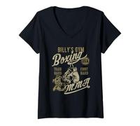 Mujer Billy's Gym Boxeo MMA Retro Diseño para el Nombre Billy Camiseta Cuello V