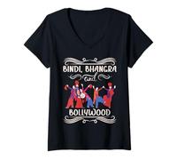 Mujer Bindi Bhangra y Bollywood Indio Camiseta Cuello V