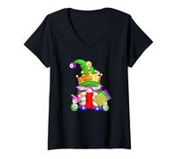 Mujer Bingo Queen For Women Funny GNOME Graphic For Bingo Night Camiseta Cuello V