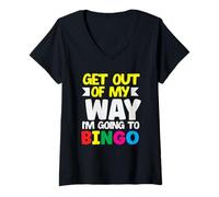 Mujer Bingo Sal De Mi Camino Voy A Jugador De Bingo Camiseta Cuello V