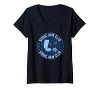 Mujer Bionic Arm Club EST 2025 Orgullo protésico Camiseta Cuello V