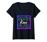 Mujer Bionic Rodilla Club Reemplazo Cirugía Artroplastia Articulación Regalo Camiseta Cuello V