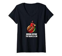 Mujer Bird Watching Humor Birding Before The Bean Is A Sin Camiseta Cuello V