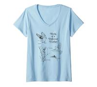 Mujer Birds of a Different Feather Backyard Birdwatching Sketch Camiseta Cuello V