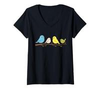 Mujer Birds On A Branch Bird Watcher Bird Watching Birding Camiseta Cuello V