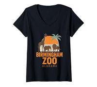 Mujer Birmingham Zoo - Camisa de viaje familiar con diseño de elefante Camiseta Cuello V