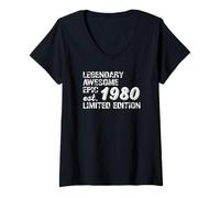 Mujer Birthday Gift 1980 Limited Edition Camiseta Cuello V
