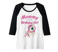 Mujer Birthday Girl Mommy Women’s Anime Unicorn Camiseta Manga Raglan
