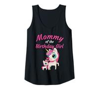 Mujer Birthday Girl Mommy Women’s Anime Unicorn Camiseta sin Mangas