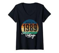 Mujer Birthday Vintage Año de Nacimiento 1989 cumpleaños Bday Camiseta Cuello V