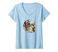 Mujer Bitcoin a la luna - Crypto & Btc Outerspace moon Camiseta Cuello V