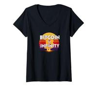 Mujer Bitcoin es infinito tiempo valor libertad futuro verdad bitcoin Camiseta Cuello V