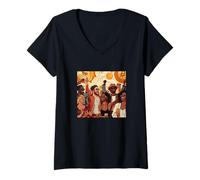 Mujer Bitcoin Party Joy Cumpleaños El Salvador Camiseta Cuello V