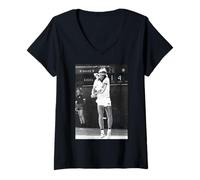 Mujer Björn Borg En Acción Torneo de Tenis de Wimbledon 1980 Camiseta Cuello V