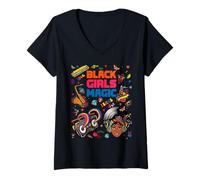 Mujer Black African Queen Woman Girls Magic, Cool Black Girl Magic Camiseta Cuello V