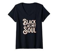 Mujer Black as my Heart: sátira para los Amantes del Humor Negro Camiseta Cuello V