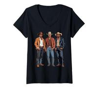 Mujer Black Cowboy Vibes Melanin Black History Texas Western Rodeo Camiseta Cuello V