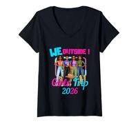 Mujer Black Girls Trip 2026 We Outside Afro Girls Vacation Squad Camiseta Cuello V