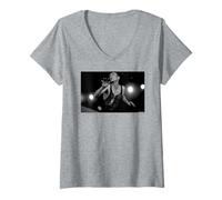 Mujer Black Grape Live Bez of Happy Mondays por Andy Willsher Camiseta Cuello V