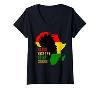 Mujer Black History Afro American Pride Male Retro Vintage Camiseta Cuello V