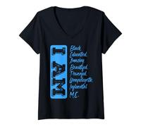 Mujer Black History Month I Am Strong Educated Black Pride Camiseta Cuello V
