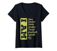 Mujer Black History Month I Am Strong Educated Proud Black Camiseta Cuello V