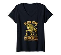 Mujer Black King La Pieza más poderosa del Juego Hombres Niño Camiseta Cuello V