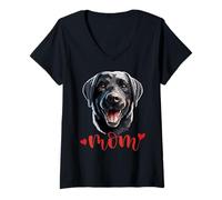 Mujer Black Lab Mom Happy Labrador Mom The Lab Mother Dog Camiseta Cuello V