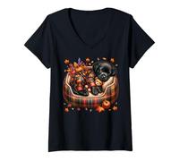 Mujer Black Labrador Retriever Graphic For Fall and Labrador Lover Camiseta Cuello V