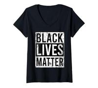 Mujer Black Lives Matter Black History Month Vintage Camiseta Cuello V