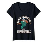 Mujer Black Medical Residents Are Superheroes - Regalo de Agradecimiento Camiseta Cuello V