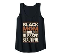Mujer Black Mom Bold Blessed Beautiful Empoderador Cita Camiseta sin Mangas