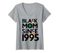 Mujer Black Mom Since 1995 Funny Mother Day Child Birthday Year Camiseta Cuello V