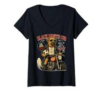 Mujer Black Mouth Cur Paseo Moto Jugar fútbol fútbol fútbol DIGOR Camiseta Cuello V