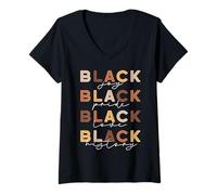 Mujer Black Pride Melanin Afro American Every Proud Queen & King Camiseta Cuello V