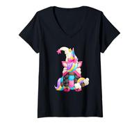 Mujer Black Pride Unicorn For Afro American Women Melanin GNOME Camiseta Cuello V