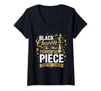 Mujer Black Queen The Most Powerful Piece In The Game Camiseta Cuello V