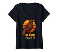 Mujer Black Raven Night Raven Academia oscura para mujer Camiseta Cuello V