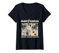 Mujer Black Sabbath Oficial Vintage Negative SBS Camiseta Cuello V