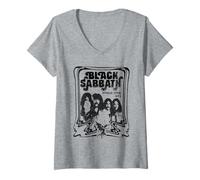 Mujer Black Sabbath Tour Mundial Oficial 78 B&W Camiseta Cuello V