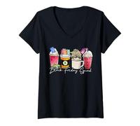 Mujer Black Shopping Friday Squad Tazas de café Camiseta Cuello V