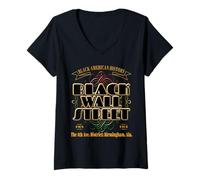 Mujer Black Wall Street Birmingham 4th Avenue Pride Camiseta Cuello V