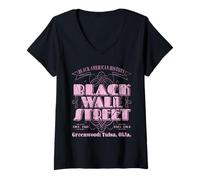 Mujer Black Wall Street Distrito de Greenwood Camiseta Cuello V