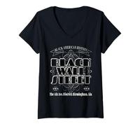 Mujer Black Wall Street Distrito de la 4ta Avenida Birmingham Camiseta Cuello V