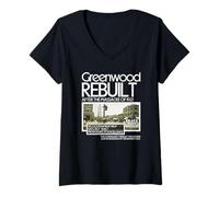 Mujer Black Wall Street Greenwood Resiliencia Legado Empoderamiento Camiseta Cuello V