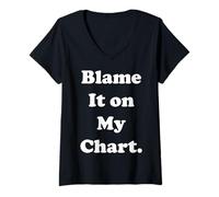 Mujer Blame It On My Chart Astrology Funny Saying Camiseta Cuello V
