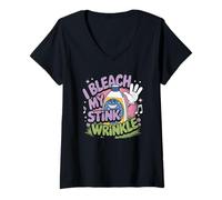 Mujer Blanqueo Mi Hedor Arrugas Mordaza Humor Chistes inapropiados Camiseta Cuello V